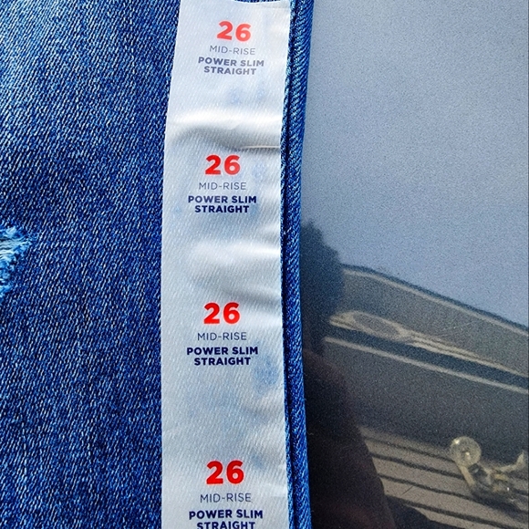 Old Navy Women's blue jeans pants 👖 power slim straight mid-rise - Picture 2 of 8